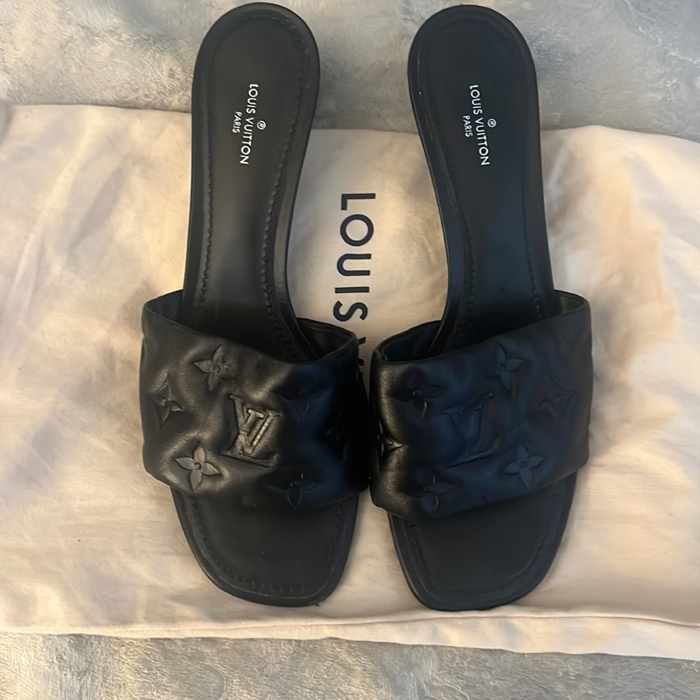 Louis Vuitton kitten heels, with dust bag
